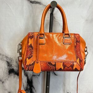 Cole Haan orange snake, leather with a soft gold hardware